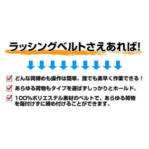 ラチェット式 ラッシングベルト 耐荷重5t 長...の詳細画像4