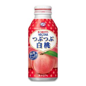 〔まとめ買い〕不二家ネクター つぶつぶ白桃 ボトル缶 380g 24本入り（1ケース）〔代引不可〕[Ponowish]｜ponowish