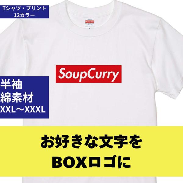 パロディー ボックスロゴ Tシャツ シュプリーム風 名入れ おもしろ  半袖 綿素材  だまし絵 か...