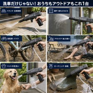 高圧洗浄機 コードレス 充電式 ポータブル 折...の詳細画像5