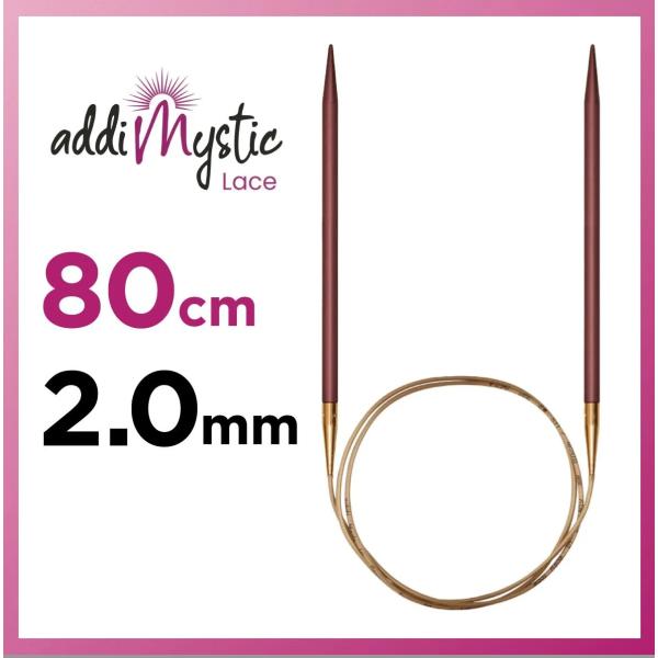 輪針　80cm 2.0mm　アディ ミスティック　addiMystic メタル輪針  マジックループ...