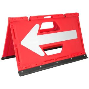 ブロー折り畳み式矢印板 BOA2-01C 赤白 ブロー製 工事用品