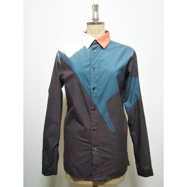 FASETASM　SHIRT　ファセッタズム　シャツ　アシンメトリー　グレー　オレンジ　ホワイト