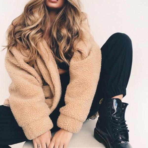 2020冬新作 レディース ボアコート 長袖 テディコート オーバーサイズ 大きいサイズ 2L 3L...