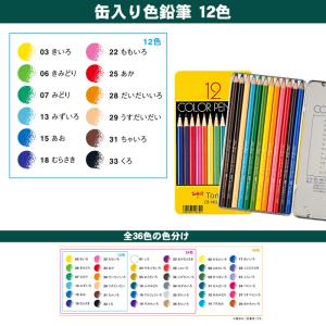 色鉛筆 12色 トンボ 鉛筆 NQ 缶入り色鉛...の詳細画像3