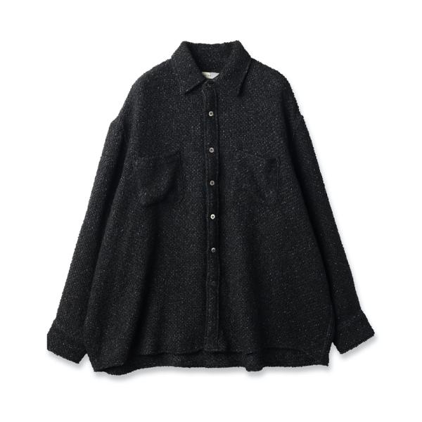 JieDa(ジエダ) /TWEED OVER SIZE SHIRT (BLACK)