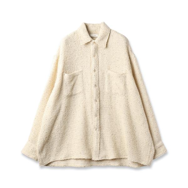 JieDa(ジエダ) /TWEED OVER SIZE SHIRT (ECRU)