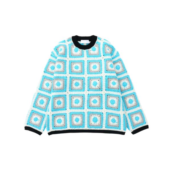 NEON SIGN(ネオンサイン) / Crochet Sweater (BLUE/BLACK)