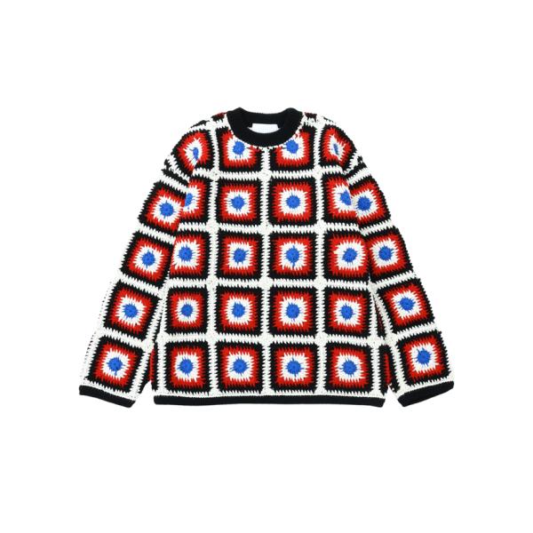 NEON SIGN(ネオンサイン) / Crochet Sweater (RED/BLACK)