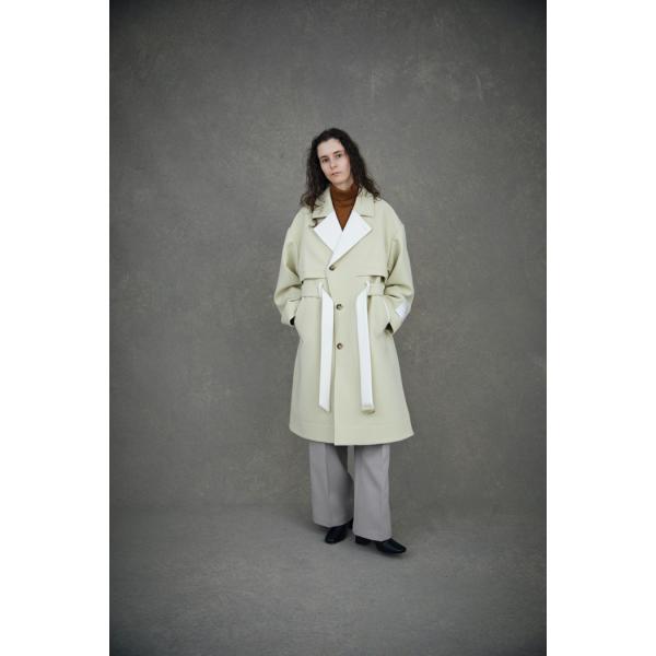 TAUPE(トープ) /  NEEDLE BELTED LONG COAT (IVORY)