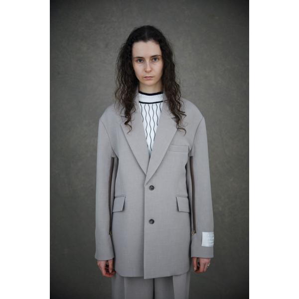 TAUPE/REFLEX SLIT SLEEVE TAILORED JACKET(BEIGE)