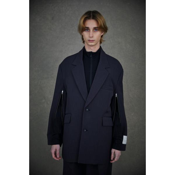 TAUPE/REFLEX SLIT SLEEVE TAILORED JACKET(D.GRAY)