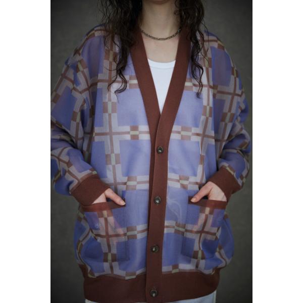 TAUPE(トープ) /  GEOMETRIC JQ SHEER CARDIGAN(PURPLE)