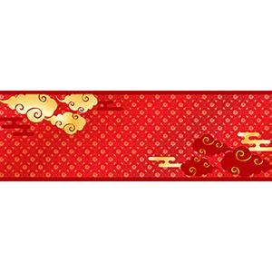 【納期一週間以上】ラウンドシート　中華柄　60×180cm　テトロンポンジ【1枚入】