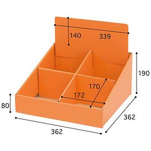 カウンター用段ボール什器 Cタイプ（GW−399）　H190（手前80）×W362×D362mm　段ボール【1個入】｜popgallery