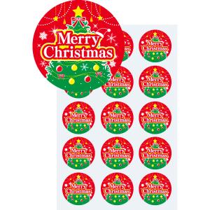 シール Merry Christmas（Holy Night）（300枚）　Φ4cm　ミラコート【1パック入】