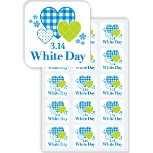 シール　ＷｈｉｔｅＤａｙ（チェック）（３００枚）　4×4cm　ミラコート【1パック入】