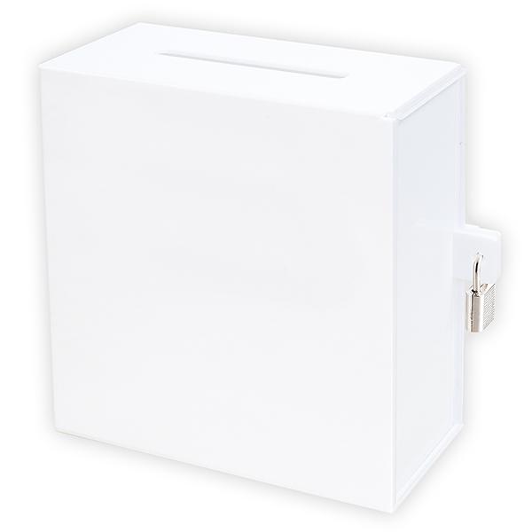 アクリル募金箱（白）鍵付き