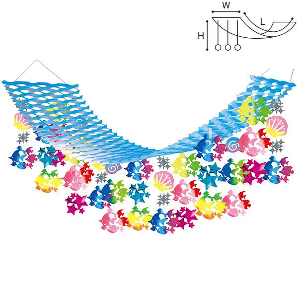 キラキラマリンプリーツハンガー　H45×W45×L180cm　不織布・紙・PVC【1ヶ入】