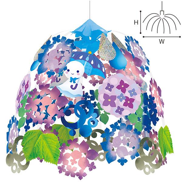 てるてるあじさいセンター　H60×W60cm　不織布・紙・PVC【1ヶ入】