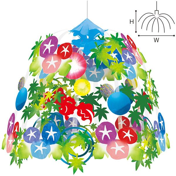 夏色朝顔センター　H60×W60cm　不織布・紙・PVC【1ヶ入】