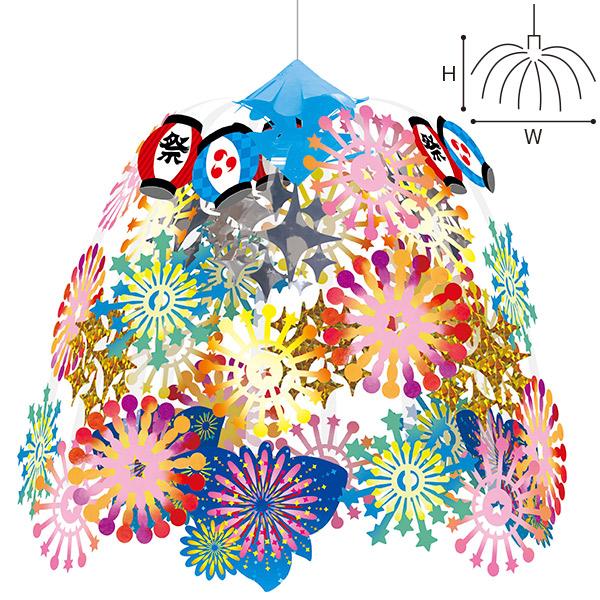 キラキラ花火センター　H60×W60cm　不織布・紙・PVC【1ヶ入】