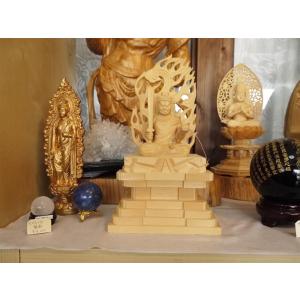 仏像 不動明王 2.0寸 新八角台 白木 : がらんどう 手仕事品と贈り物