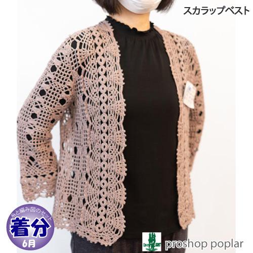 スカラップカーディ 編み物キット 毛糸のポプラ