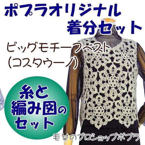 着分パック ビッグモチーフベスト 編み図付