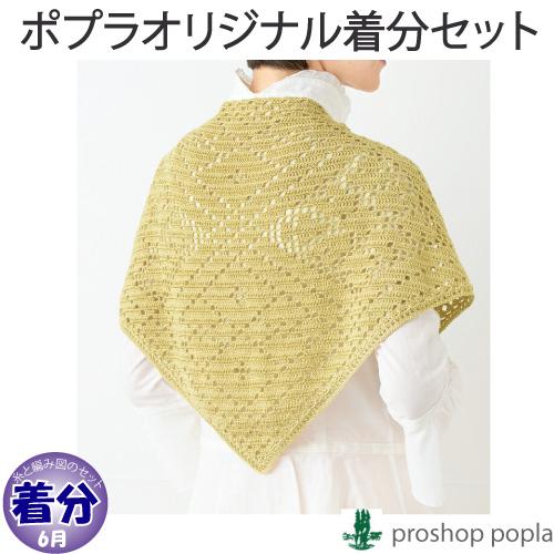 方眼編みの三角ショール 編み物キット 毛糸のポプラ
