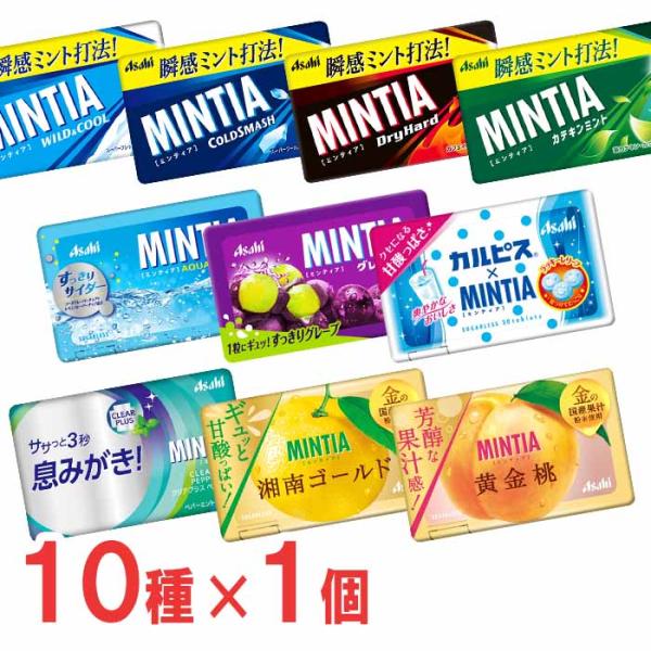 アサヒ　ミンティア　10種類各1個　計10個セット　買い回り　送料無料　アソート