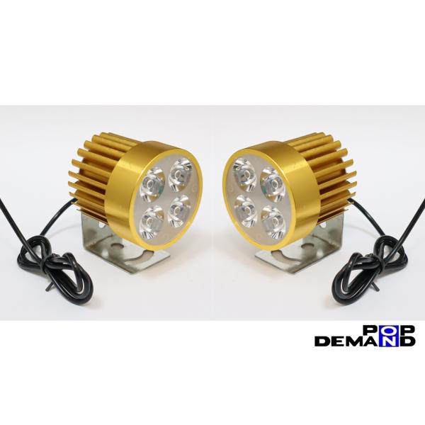 ◇即納◇汎用 金 4連 LED フォグランプ 車外灯 2個セット スペイシー50 スマートDio ス...
