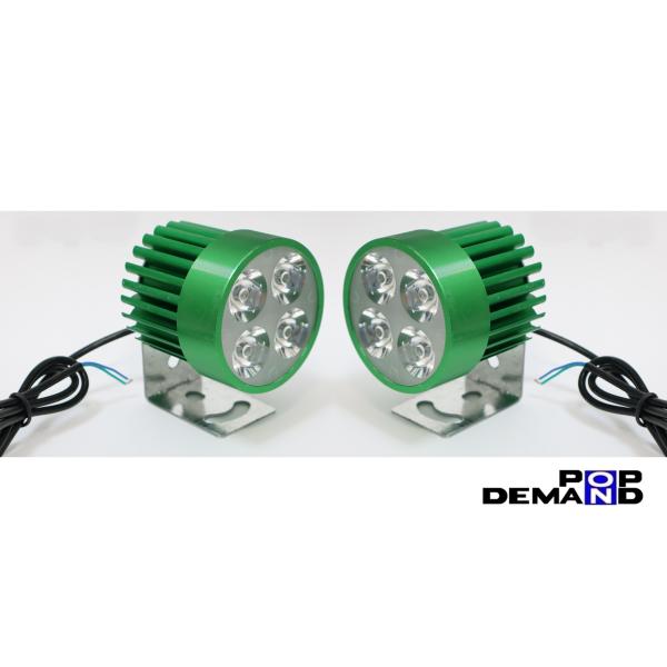◇即納◇汎用 緑 4連 LED フォグランプ 車外灯 2個セット スペイシー50 スマートDio ス...