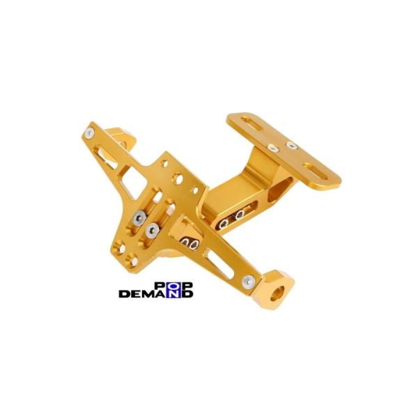 ◇送料無料◇汎用 金 可変フェンダーレス ナンバーステー アルミ LEDナンバー灯付 TZ125 T...