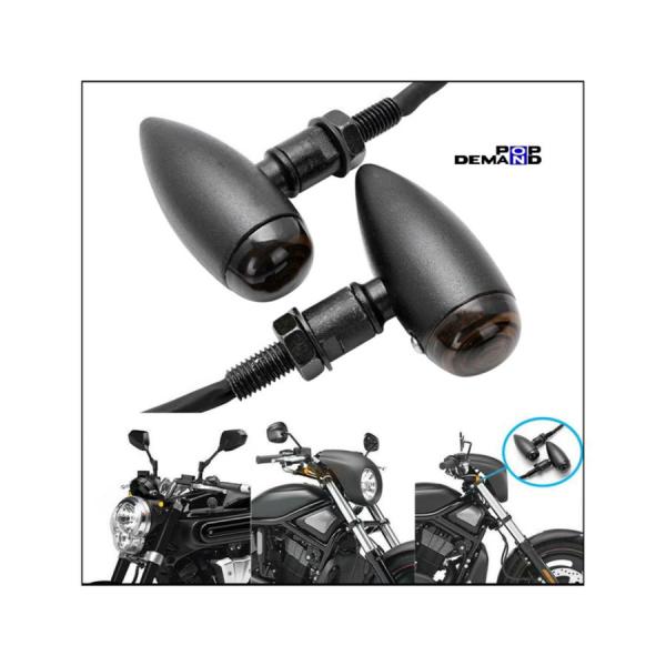 ◇即納◇汎用 ブラック 砲弾型ウインカー スモーク ロング 2個 CB90 CB92 CB MAN1...