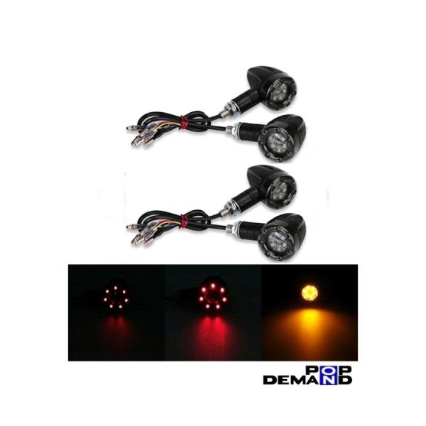 ◆即納◆汎用 LED ウインカー 砲弾型 12V 3種機能付 1台分4個セット CB90 CB92 ...
