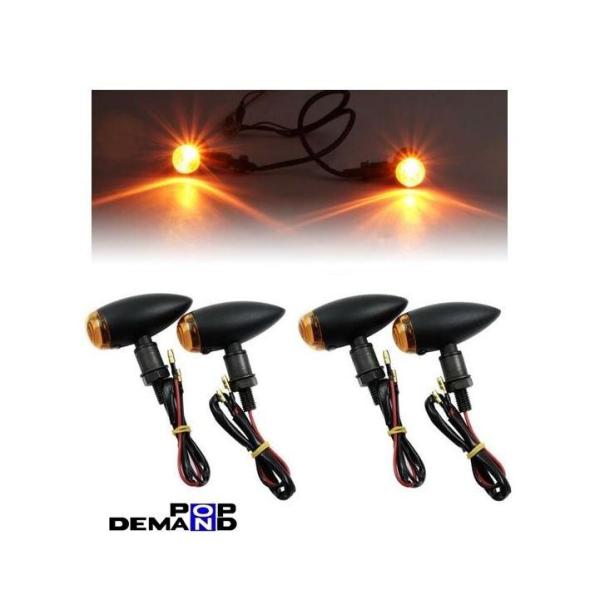 ◇即納◇汎用 ブラック 砲弾型ウインカー オレンジ ロング 1台分4個セット プリマベーラ50  9...