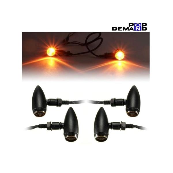 ◇即納◇汎用 ブラック 砲弾型ウインカー スモーク ロング 1台分4個セット CB90 CB92 C...