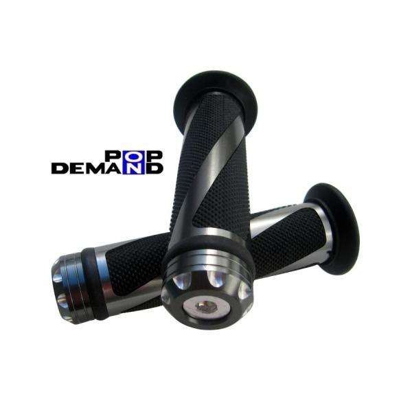 ◇即納◇汎用 灰 CNC 22mm用 アルミ グリップ 左右セット CD110 デラックス CL12...