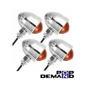 ◆即日発送◆汎用 メッキ 砲弾型ウインカー オレンジ 1台分4個セット CB90 CB92 CB M...