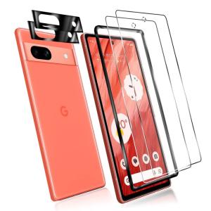 Google Pixel 7a ガラスフィルム ガイド枠付き指紋認証対応√ 2*強化ガラス 2*カメラフィルム 液晶 ガラス 超薄型 pix