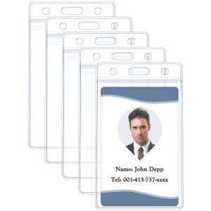 Pawfly 6 パック 縦型 ID カード バッジ ホルダー 防水 クリア PVC カード スリーブ ケース カバー 高耐久 カード プロ｜poposhop