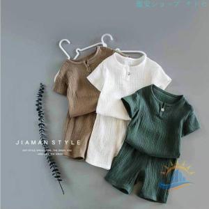 リネン キッズ 半袖tシャツ ベビー服 上下セ...の詳細画像4