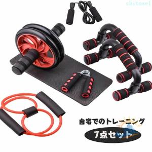 マット SET 腹筋ローラー プッシュアップバー 7 点セット トレーニング エキスパンダーゾンチー縄跳び ハンドグリップ 筋トレ セット 運動器具 フィットネス