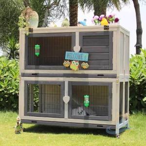 猫かご　家庭用屋外ペット　２　ヴィラ　ケージ　階建てのヴィラと独自の滑車　ウサギ　ゾンチー　ウサギの家　猫小屋ペットの別荘　すっきりしたデザイン