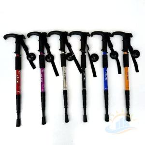 トレッキングポール　登山杖ステッキストック　２本セット軽量アルミ　３段伸縮式登山山登り　ゾンチー　Ｉ字型Ｔ字型可変　アウトドアリハビリ　男女兼用