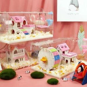 ハムスター用品　ハムスターケージ　滑り止め　贅沢セット　小動物用ケージ　広いハウス　ゾンチー　籠　飼育　透明　ケージ　小動物小屋　かご　大きい