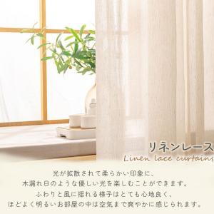 レースカーテン 2枚組 引っ〓き防止 無地 夜...の詳細画像3