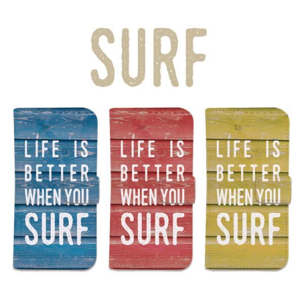全機種対応 スマホケース 手帳型 iPhone ケース SURF サーフィン サーフボード サーファ...