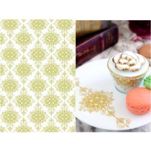 ゴールドダマスク転写紙　雲母金　ゴールド　ポーセラーツ　転写紙